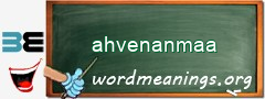 WordMeaning blackboard for ahvenanmaa